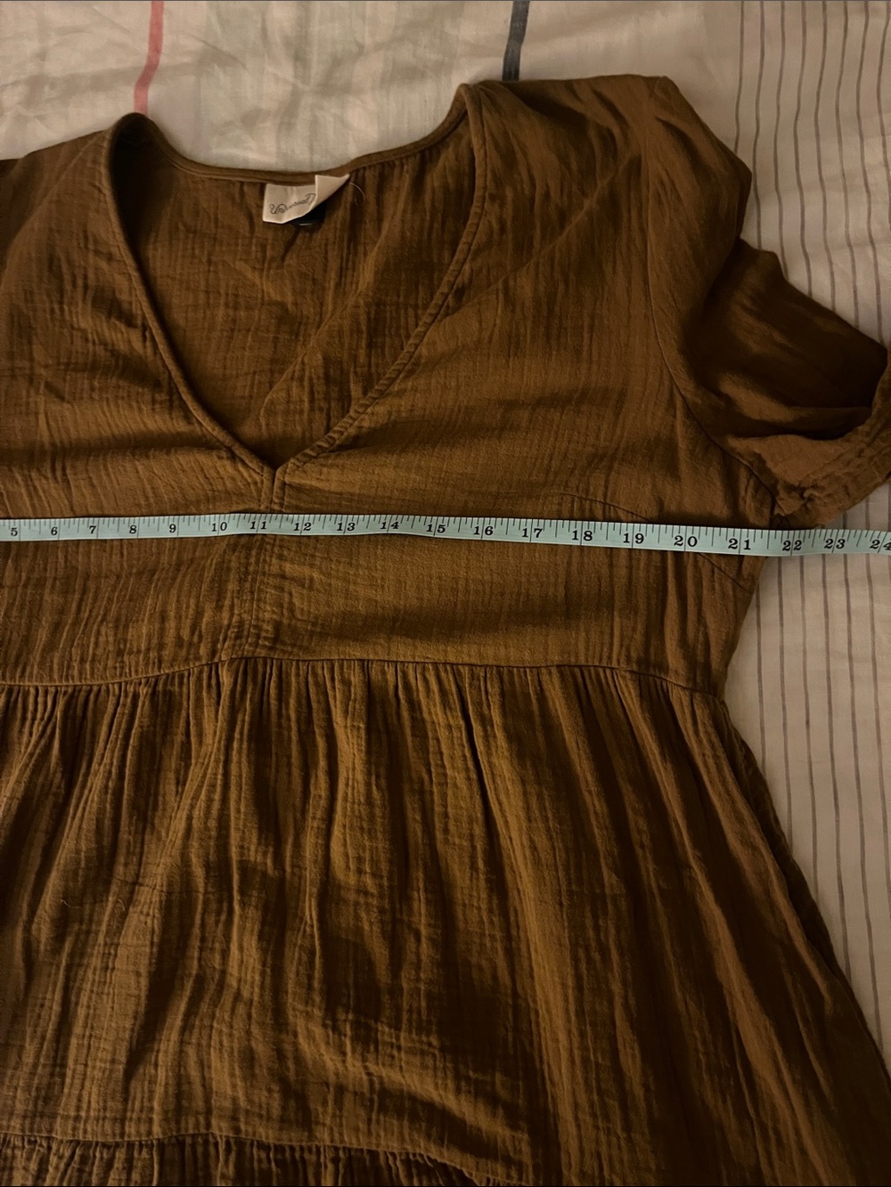 Universal Thread Gauze Tiered Dress Bell Long Sleeve, Size Large - Picture 8 of 11